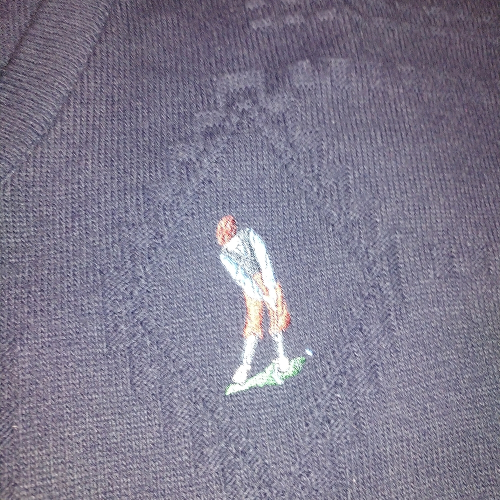 Blarney Castle Designs Sweater Mens Large XL Ireland Golf V-neck Geometric. - Picture 4 of 8